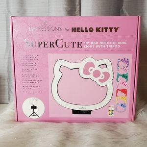 IMPRESSIONS FOR HELLO KITTY super cute 10" rgb desktop ring light with tripod